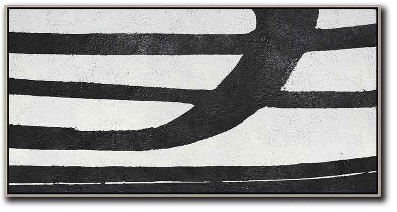 Original Art,Oversized Horizontal Minimal Art On Canvas - Large Abstract Art Handmade Acrylic Painting